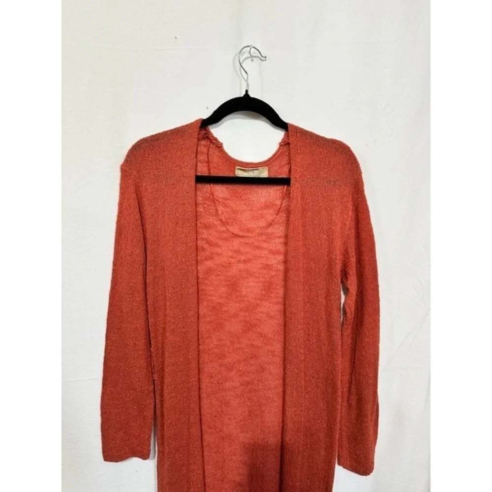 Free People Free-Est Size Medium Rust Color Sheer Light Weight Duster Sweater
